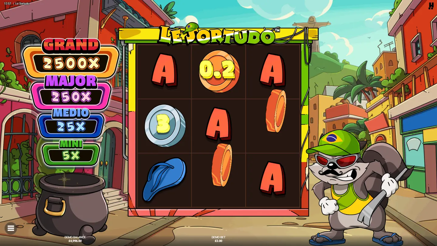 Coin and Jackpot Marker values revealing on the grid after a Le Sortudo base game spin