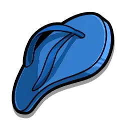 Blue flip-flop symbol on the Le Sortudo paytable